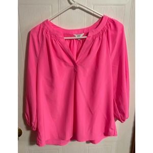 Really Bright Pink Med Women's Crown & Ivy Blouse Top
